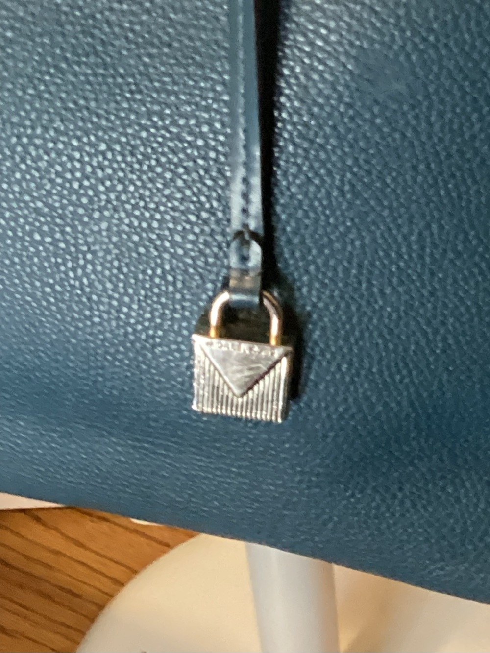 Michael Kors Deep Teal Leather Satchel with Lock Charm EUC - Picture 2 of 11